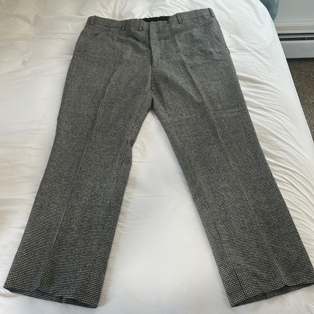 Men’s Custom High End Tailored Dress Pants Size 40 Houndstooth Pattern